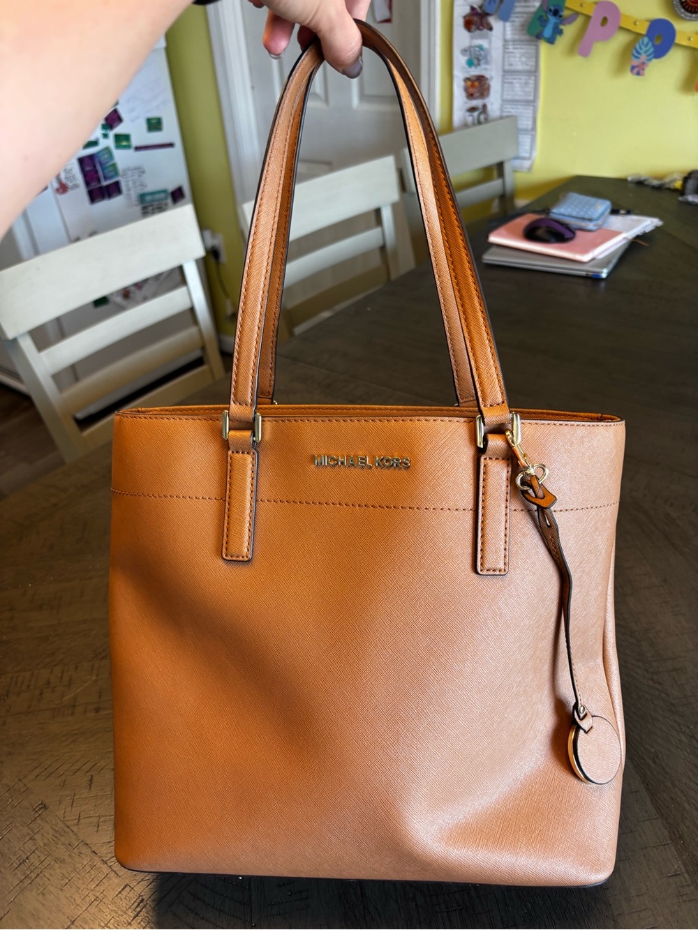 Michael Kors Tan Leather Tote Bag - Picture 2 of 13
